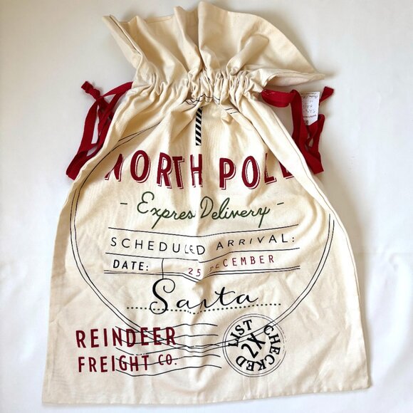 XXL Santa Sack Bag Express Delivery North Pole 39" x 29" Huge Reusable - Picture 3 of 9